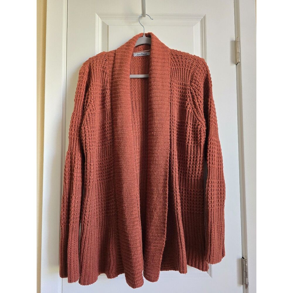 Jason Maxwell Rust Open-Front Cardigan